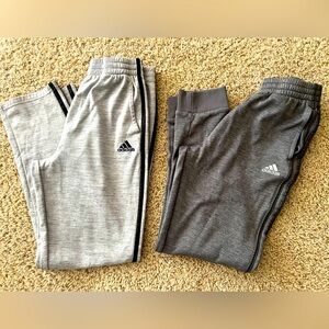 adidas Kids Sweatpants Bundle in Light Gray and Dark Gray
